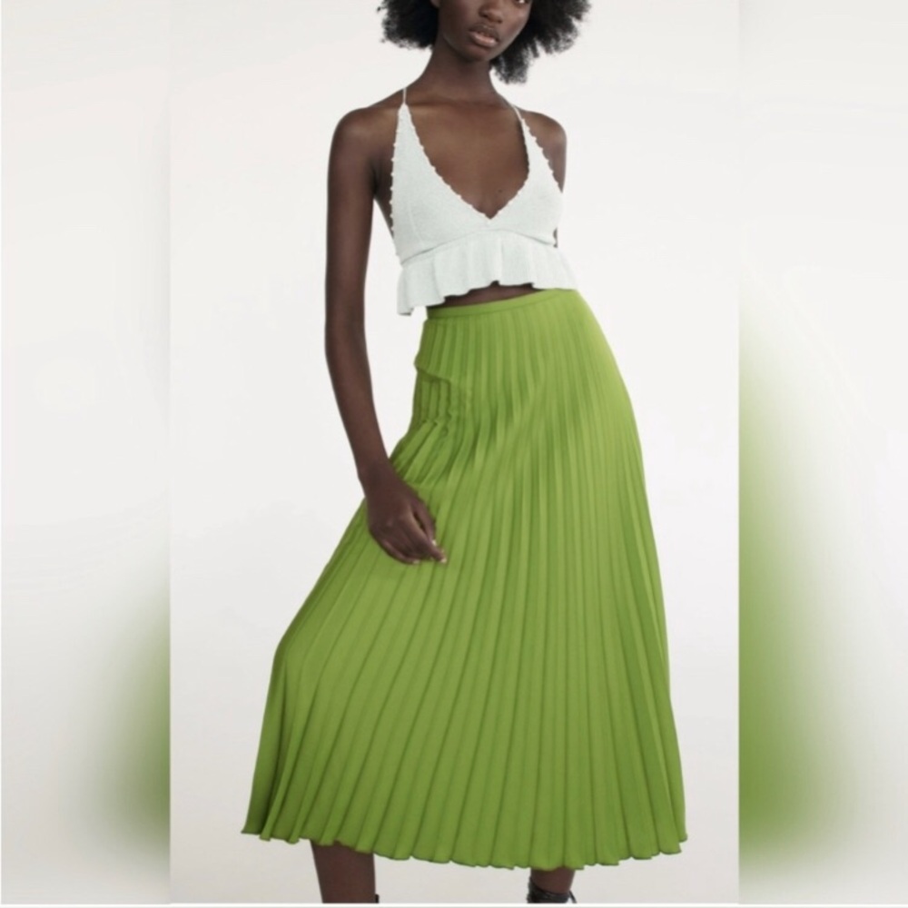 Zara Pleated Midi Skirt
